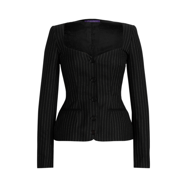 Serilda Pinstripe Wool-Blend Jacket Ralph Lauren Collection 1
