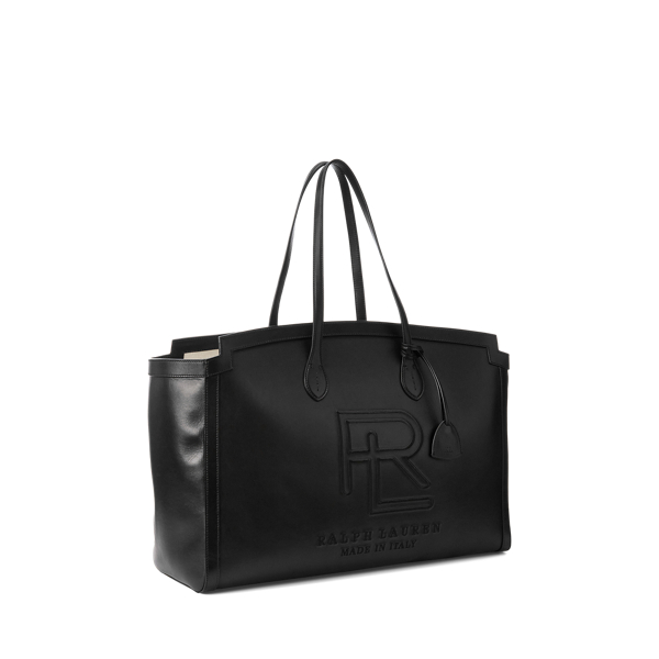 Black RL Calfskin Beach Tote Ralph Lauren Collection 3