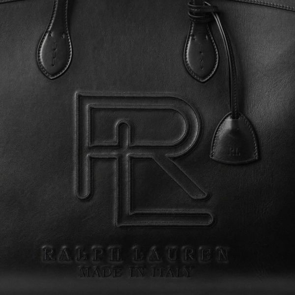 Black RL Calfskin Beach Tote Ralph Lauren Collection 6