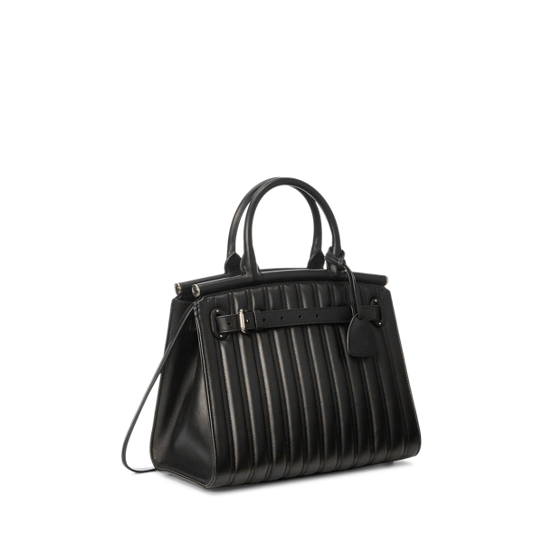 Black RL50 Quilted Calfskin Medium Bag Ralph Lauren Collection 3