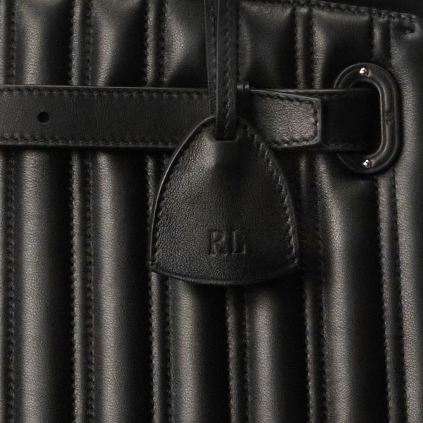 Black RL50 Quilted Calfskin Medium Bag Ralph Lauren Collection 6