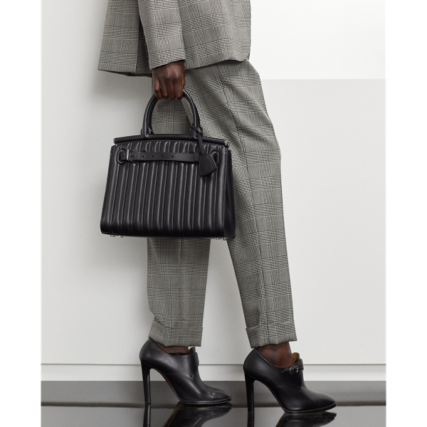 Black RL50 Quilted Calfskin Medium Bag Ralph Lauren Collection 7