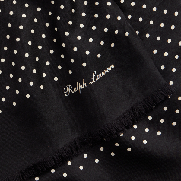 Len&ccedil;o de seda &agrave;s bolinhas Ralph Lauren Collection em Black 3