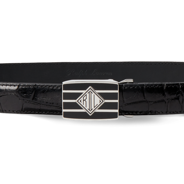 G&uuml;rtel aus Alligatorleder mit Schild Ralph Lauren Collection in Schwarz 2