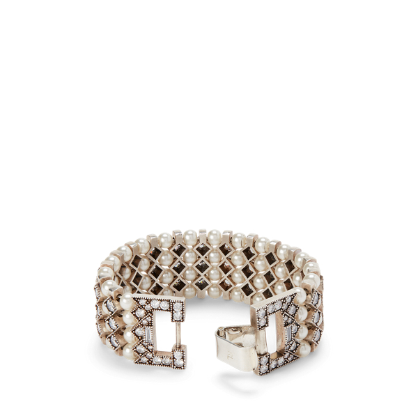 Bracciale con cristalli e perle Ralph Lauren Collection in Argento anticato 2