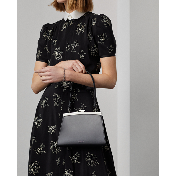 Black Calfskin Art Deco Frame Bag Ralph Lauren Collection 7