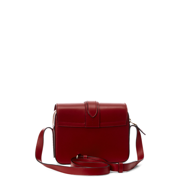 Sac &agrave; bandouli&egrave;re Welington en vachette Ralph Lauren Collection en Rouge profond 4