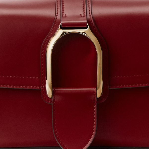 Sac &agrave; bandouli&egrave;re Welington en vachette Ralph Lauren Collection en Rouge profond 6