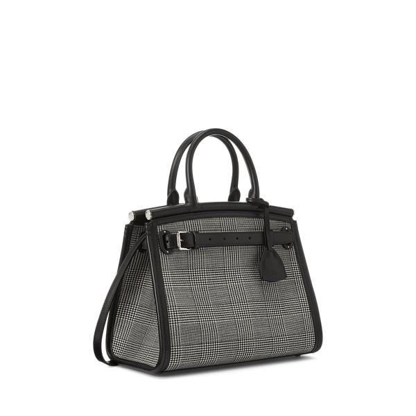 Black/Cream RL50 Glen Plaid Medium Bag Ralph Lauren Collection 3
