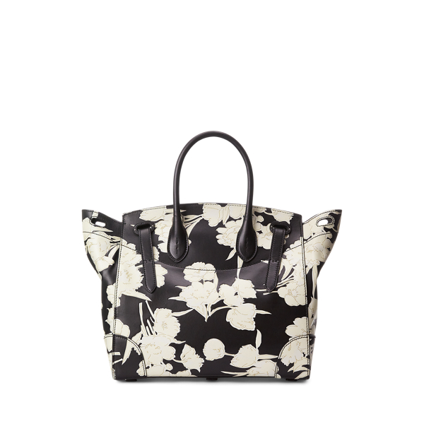 Soft Ricky&nbsp;33 &agrave; motif fleuri en vachette Ralph Lauren Collection en Noir/Cr&egrave;me 4