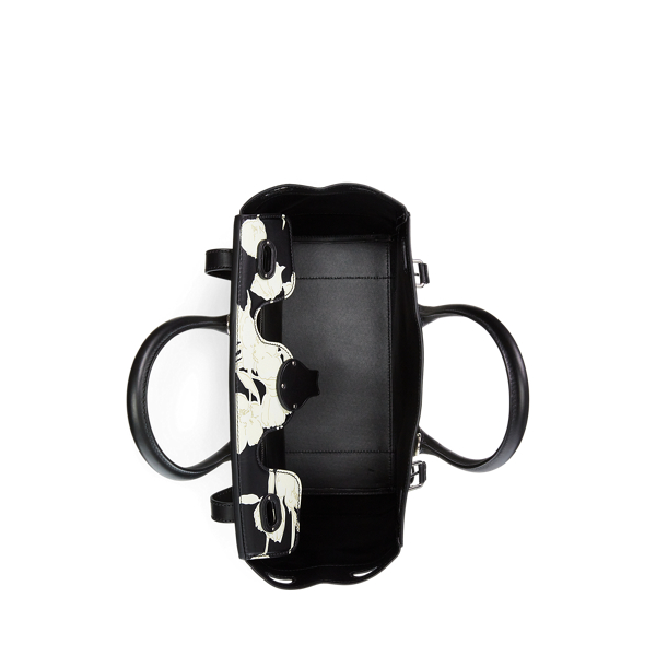 Soft Ricky&nbsp;33 &agrave; motif fleuri en vachette Ralph Lauren Collection en Noir/Cr&egrave;me 5
