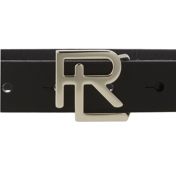 Smalle vachetta leren RL riem Ralph Lauren Collection in Zwart 2