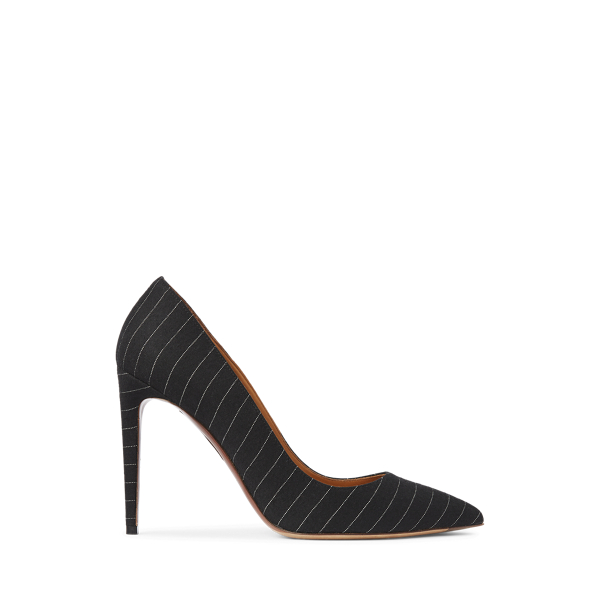 Sapatos de salto mistura de l&atilde; &agrave;s riscas Ralph Lauren Collection em 1