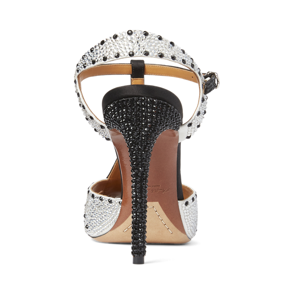 Black/Crystal Vasile Embellished Satin Pump Ralph Lauren Collection 3