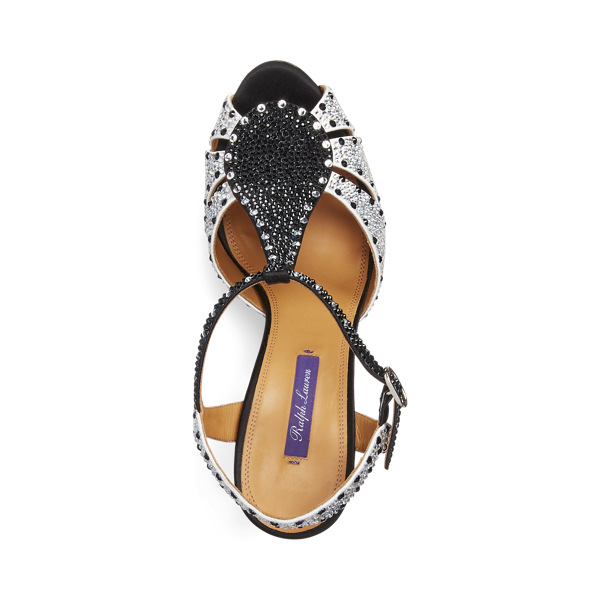 Black/Crystal Vasile Embellished Satin Pump Ralph Lauren Collection 4