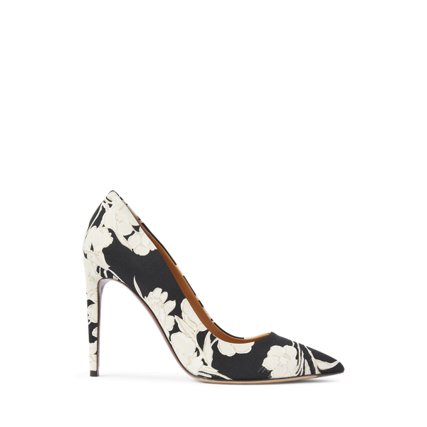 Sapatos de salto Celia com padr&atilde;o floral Ralph Lauren Collection em 1
