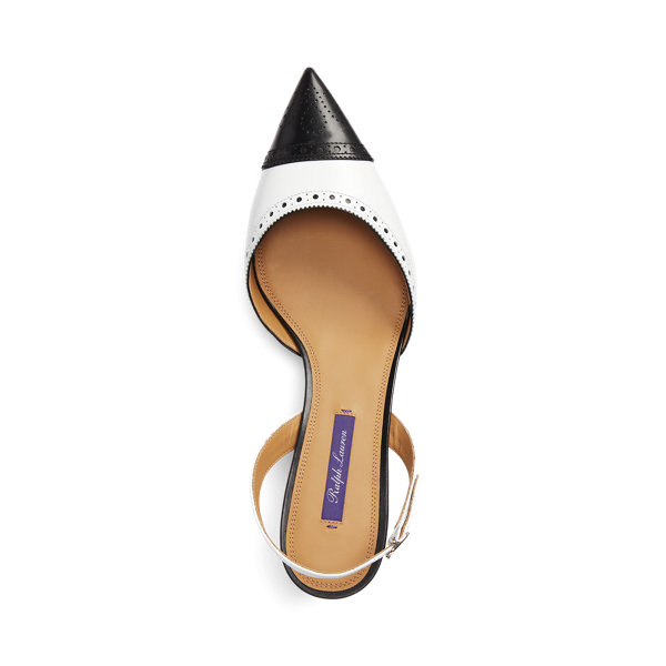 D&eacute;collet&eacute; slingback Garland a blocchi Ralph Lauren Collection in Nero/Bianco 4