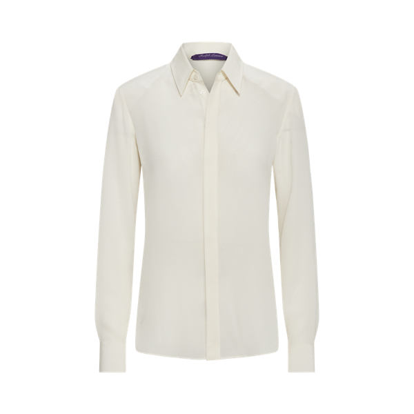 Off White Etheridge Silk Crepe Shirt Ralph Lauren Collection 2