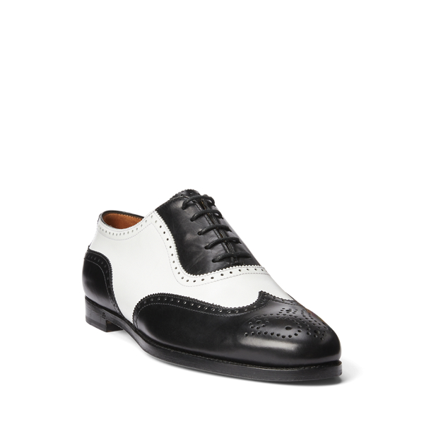 Oxford Quintin de piel de becerro Ralph Lauren Collection en Negro/blanco 2