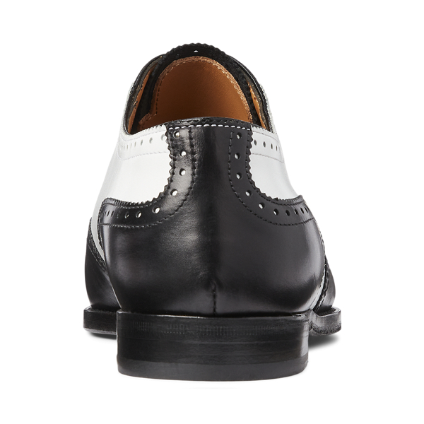 Oxford Quintin de piel de becerro Ralph Lauren Collection en Negro/blanco 3