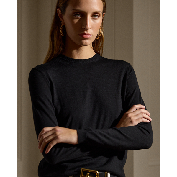 Rundhalspullover aus Wolle Ralph Lauren Collection in Schwarz 6
