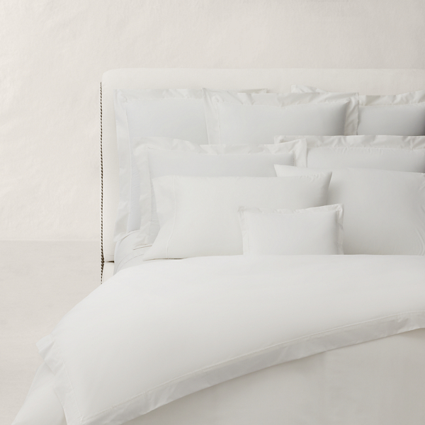 Tuxedo White Organic Cotton Percale Palmer Pillow Ralph Lauren Home 4