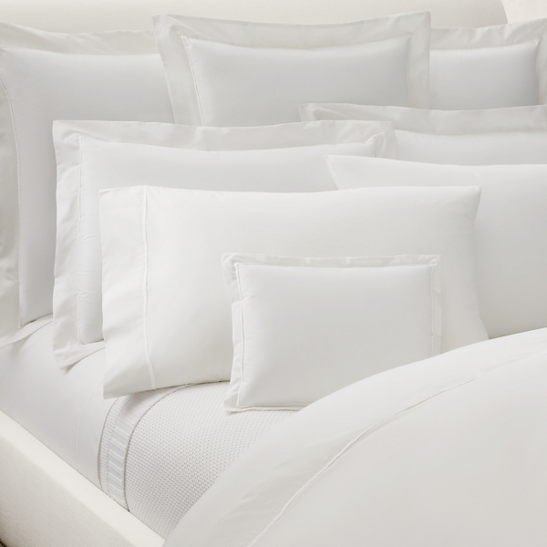 Tuxedo White Organic Cotton Percale Palmer Pillow Ralph Lauren Home 5