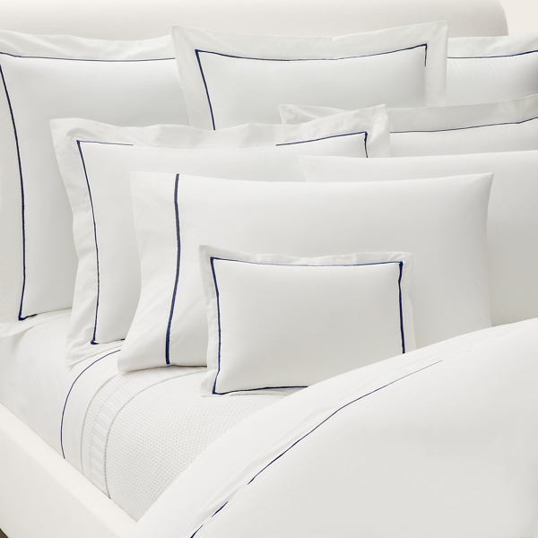 Polo Navy Organic Cotton Percale Palmer Pillow Ralph Lauren Home 5