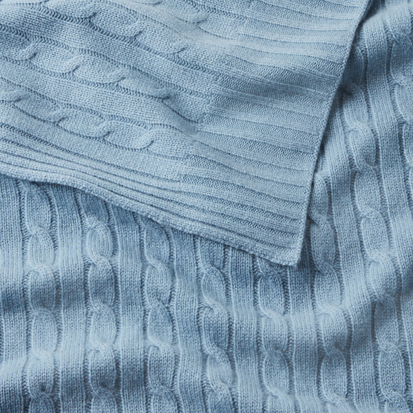 Anchor Blue The Iconic Cable Cashmere Throw Blanket Ralph Lauren Home 2