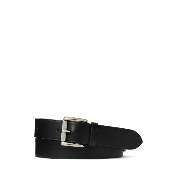 Black Leather Roller-Buckle Belt Purple Label 1