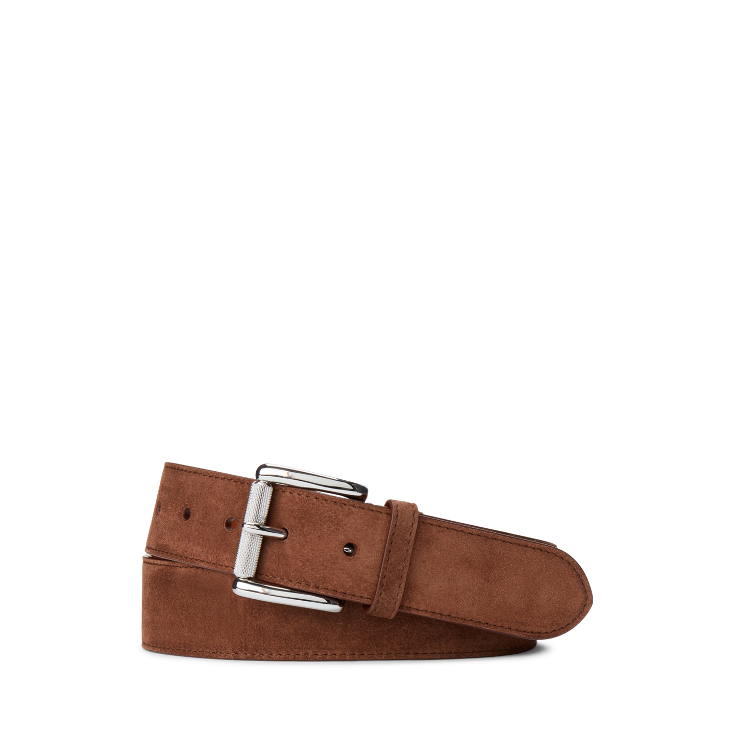 Мужской ремень Ralph Lauren Suede Roller-Buckle, цвет: Каштановый — фото 2