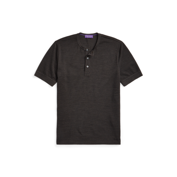Chemise cintr&eacute;e col tunisien piqu&eacute; laine
