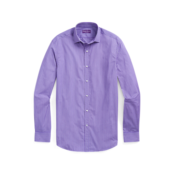 Chemise ray&eacute;e en popeline Purple Label en 1