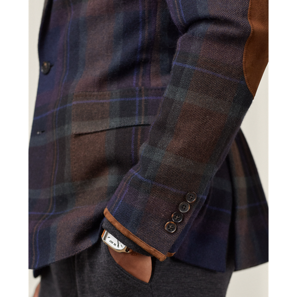 Brown Multi Hadley Plaid Twill Sport Coat Purple Label 7