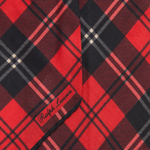 Kariertes Seidenhalstuch mit Kaschmir Purple Label in Rot/Schwarz 3