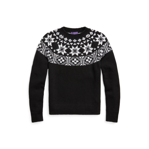 Camisola de caxemira com padr&atilde;o no escapul&aacute;rio Purple Label em 1