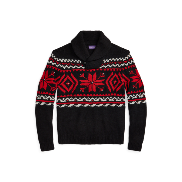 Hand-Knit Cashmere Shawl Jumper Purple Label 1