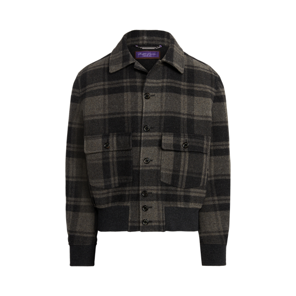 Henrik Plaid Wool-Blend Bomber Jacket