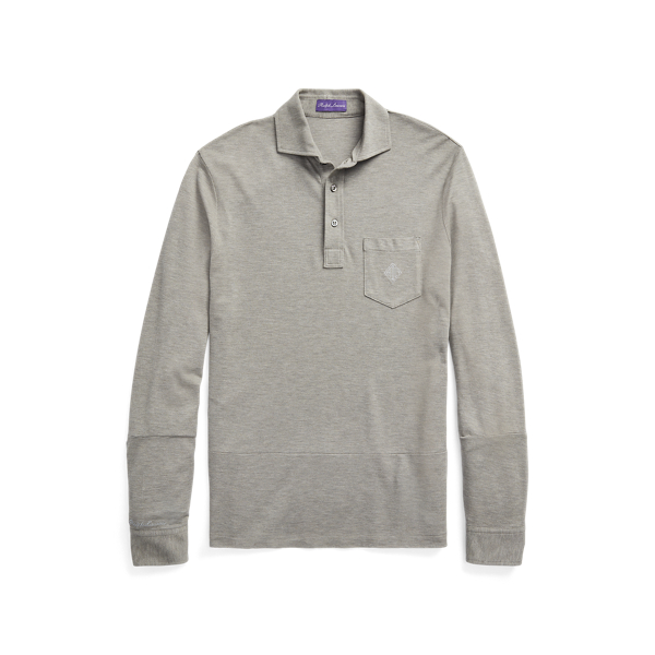 Custom Slim Fit Washed Piqu&eacute; Polo Shirt Purple Label 1