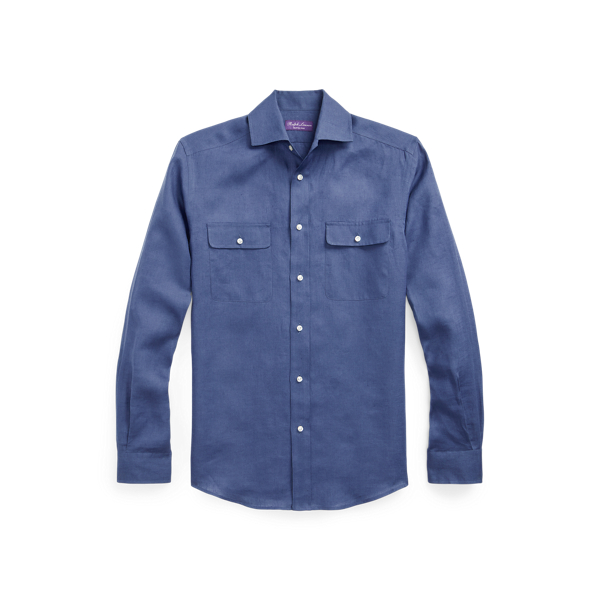 Camisa em chambray e linho Purple Label em 1