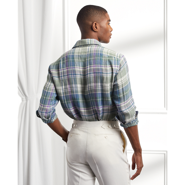 Plaid Linen Twill Shirt