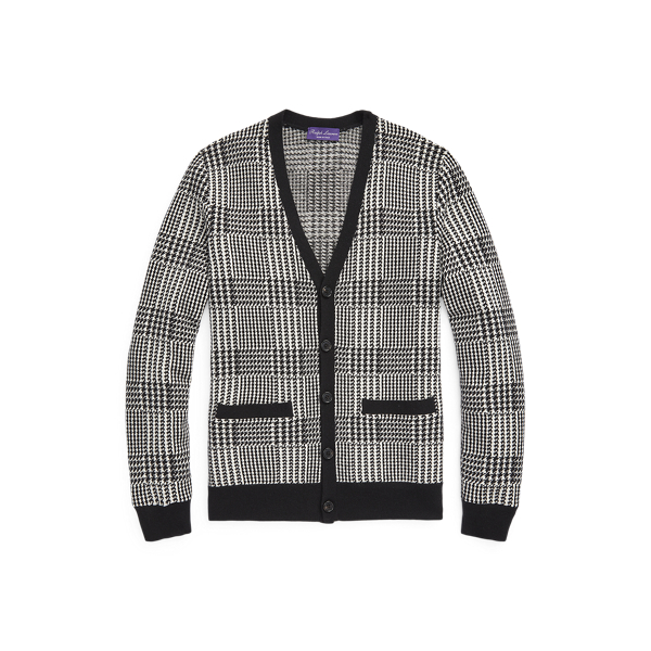 Glen Plaid Cashmere Cardigan