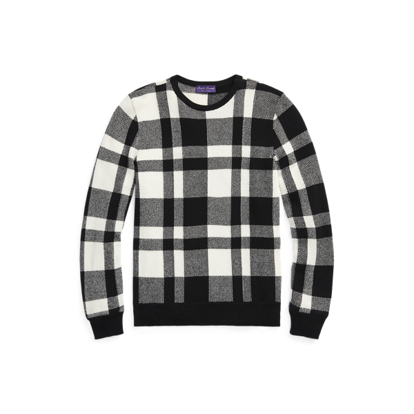 Plaid Cashmere Jumper Purple Label 1