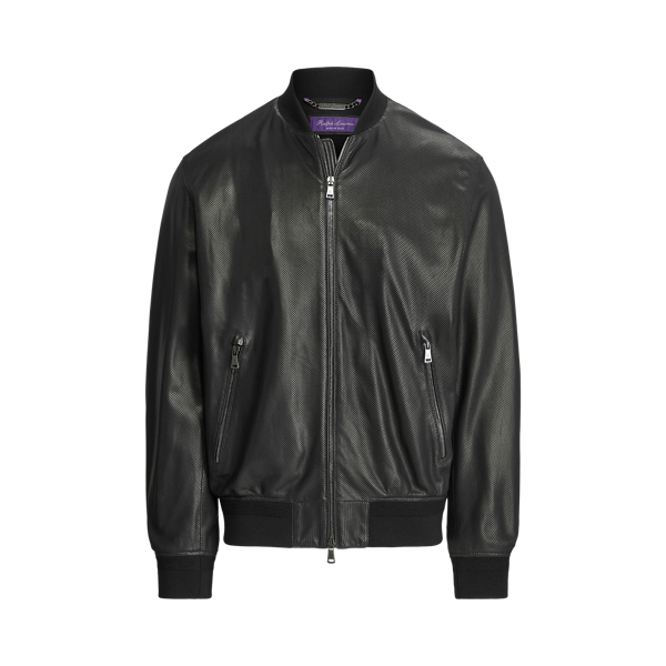 Chaqueta Drayton de piel perforada Purple Label en 1
