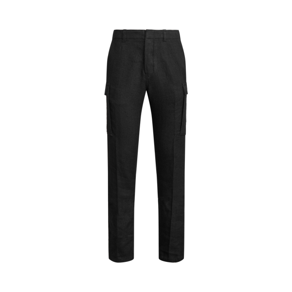 Herringbone Linen-Blend Cargo Trouser Purple Label 1