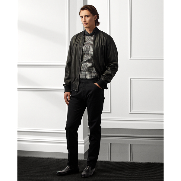 Polo Black Garment-Dyed Stretch Twill Trouser Purple Label 1