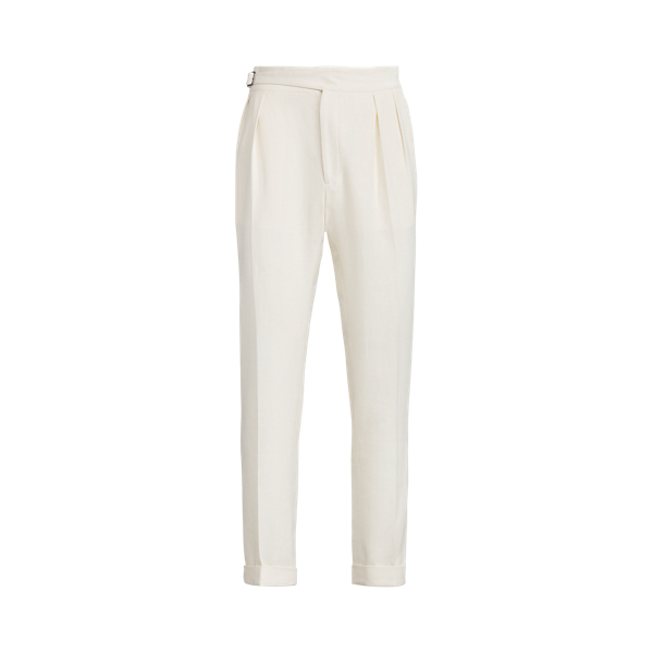 Buckled Cotton-Linen Suit Trouser Purple Label 1