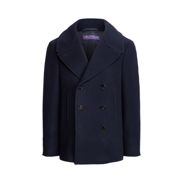 Double-Faced Wool-Cashmere Peacoat Purple Label 1