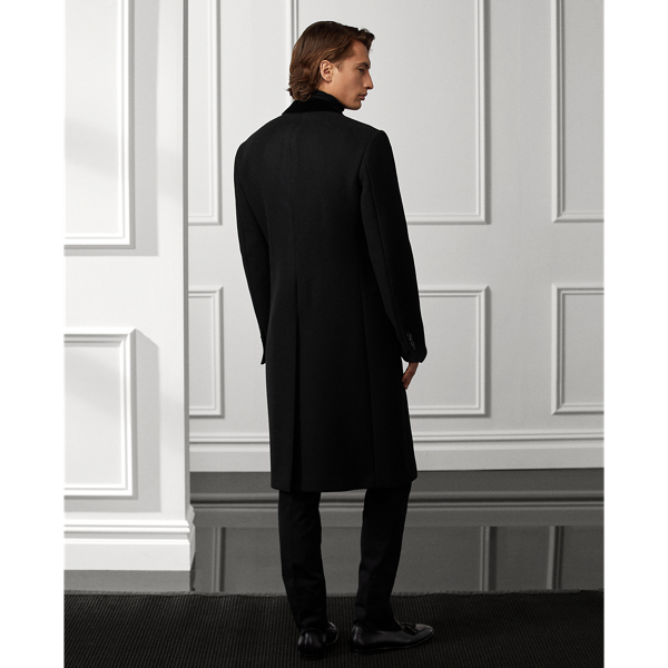 RALPH Ralph Lauren Men's Black 100% Cashmere Overcoat 42 Long? Dress Coat hotsell