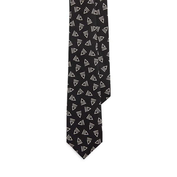 Triangle-Print Silk Tie